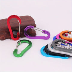 1pc Aluminum D Shape Climbing Snap Clip Lock Buckle Keychain Clips