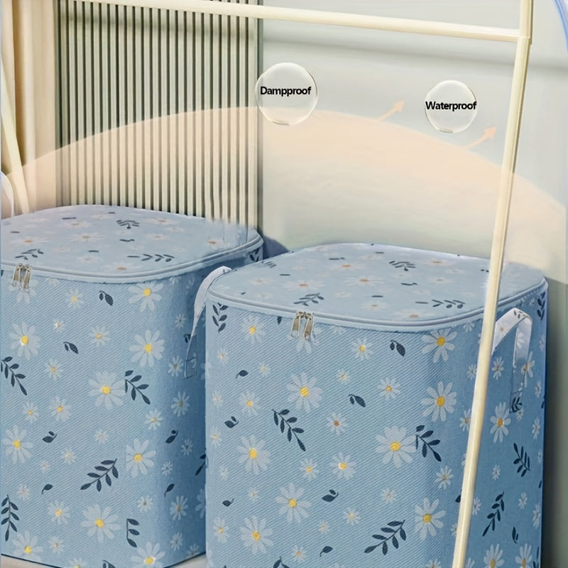 3 Pcs Daisy Pattern Storage Box Large Capacity Clothes Organizer