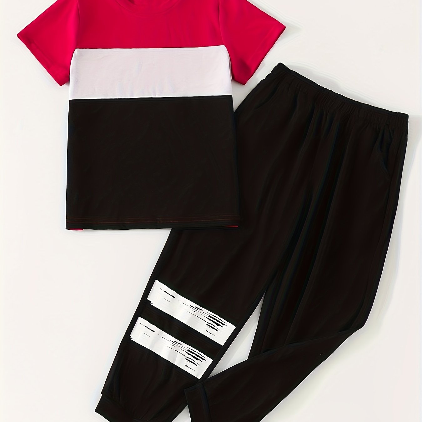 Boys Block Short Sleeve T shirt & Sweatpants Set