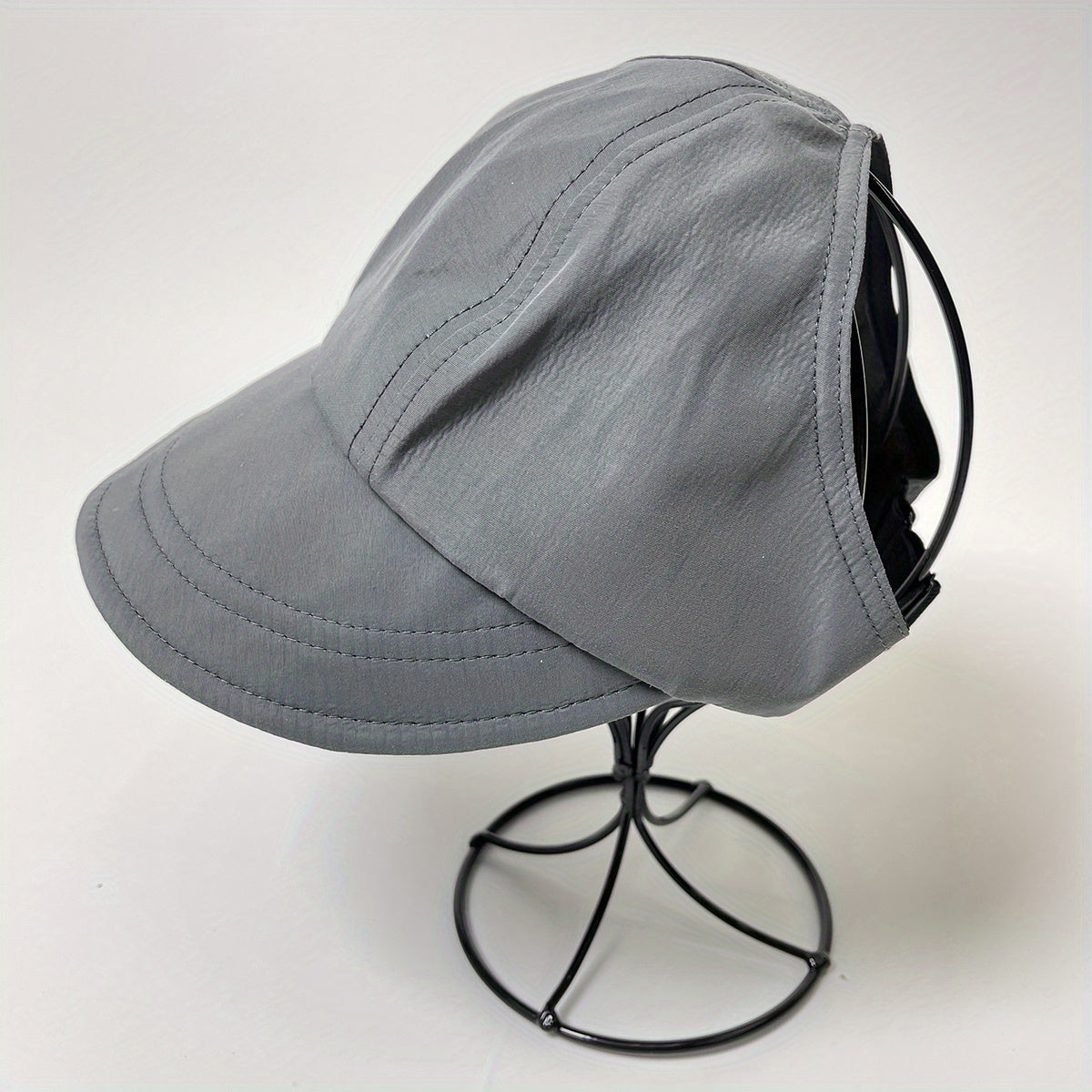 Backless Ponytail Baseball Cap Wide Brim Sun Hat Visor
