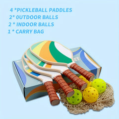 Pickleball Paddle Set 4 Paddles 4 Balls 1 Bag