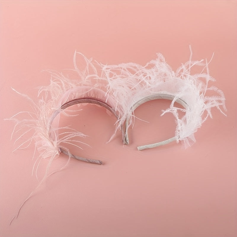 Girls Feather Hair Hoop Princess Headwear Hair Accessories