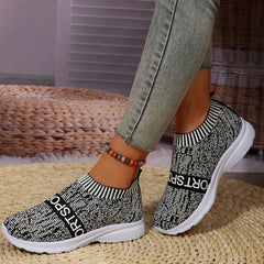 Women's Knit Slip On Sneakers Lightweight Outdoor Shoes