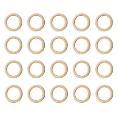 20pcs 1 Inch Wooden Craft Ring Natural Mini Wooden Rings DIY Connectors