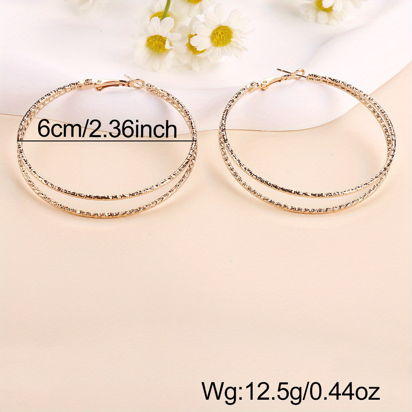 Golden Twisted Hoop Earrings Big Circle Earrings for Women Girls