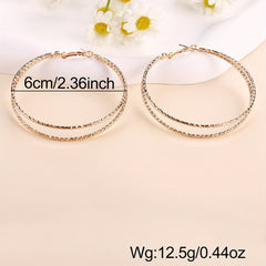 Golden Twisted Hoop Earrings Big Circle Earrings for Women Girls