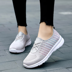 Women's Cross Strap Mesh Flat Shoes Slip On Sports Shoes Lightweight