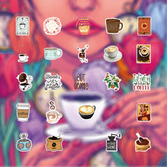 Coffee Vinyl Waterproof Stickers Laptop Water Bottles Car Decals