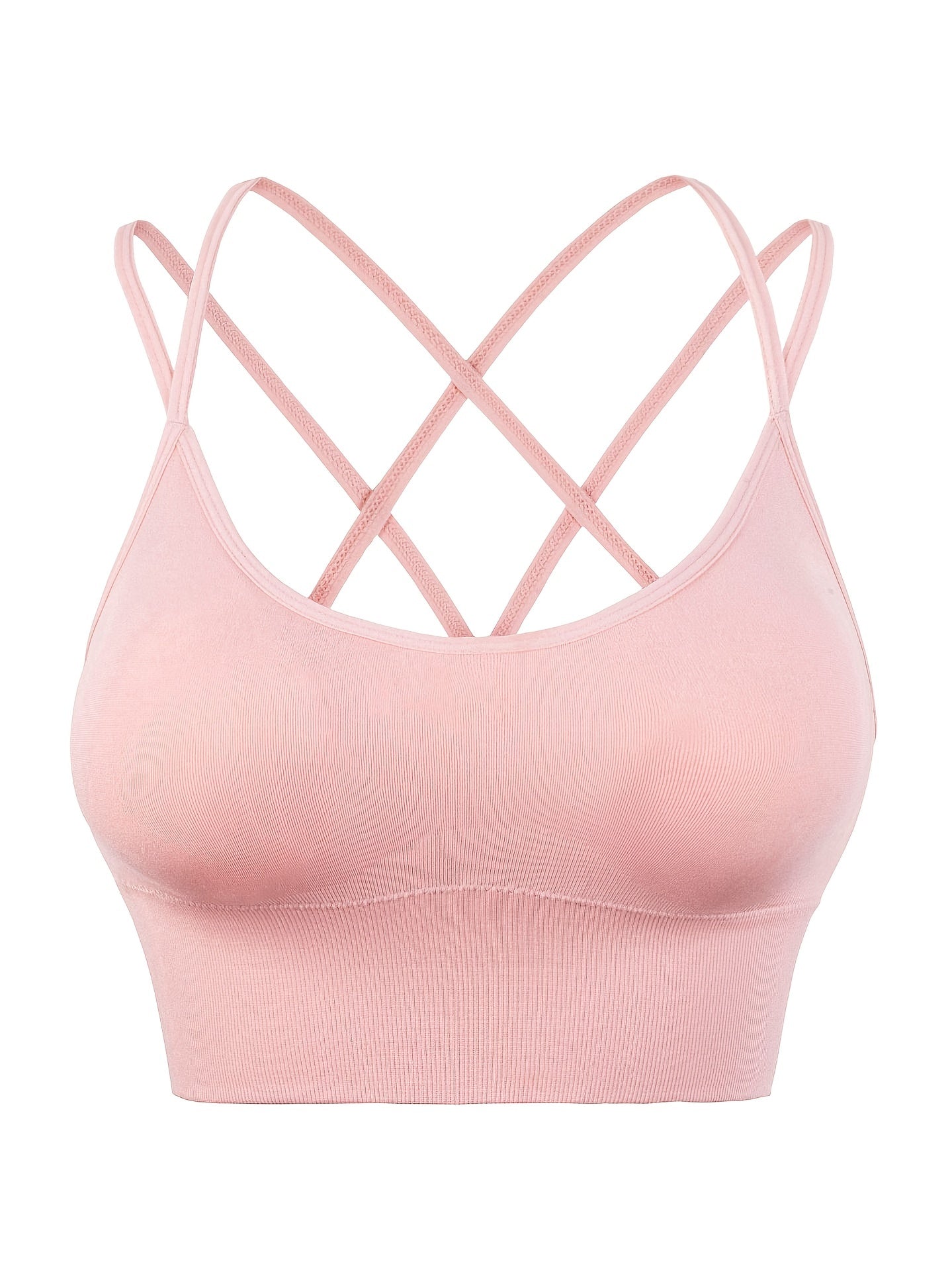 3 Pcs Criss Cross Back Sports Bras Breathable Yoga Tank Top