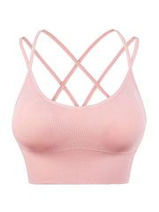 3 Pcs Criss Cross Back Sports Bras Breathable Yoga Tank Top