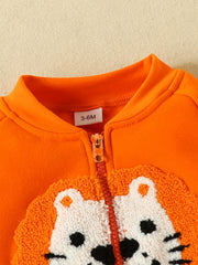 Lion Embroidered Sweatshirt & Trousers Set for Kids