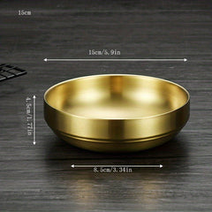 Stainless Steel Rice Bowl Set for Seasoning Soup Noodles Kimchi