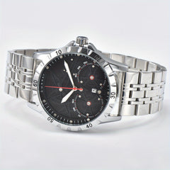 KUERST Men's Steel Strap Automatic Mechanical Watch Waterproof 3D Dial Calendar