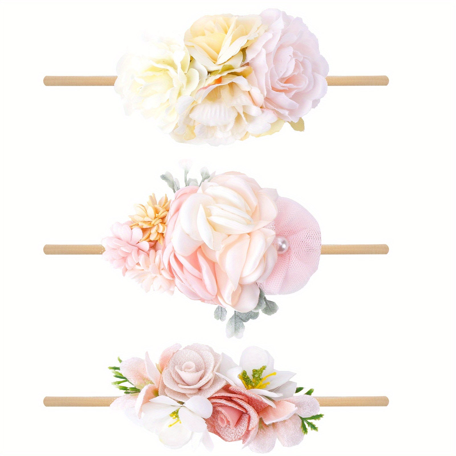 3pcs Baby Hair Ties Flowers Kids Hair Accessories Gift For Children