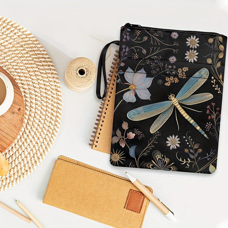 Dragonfly Flower Print Book Sleeve for Book Lover Women Girls