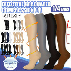 Compression Socks 15-20 MmHg Knee High For Nurses Running Hiking