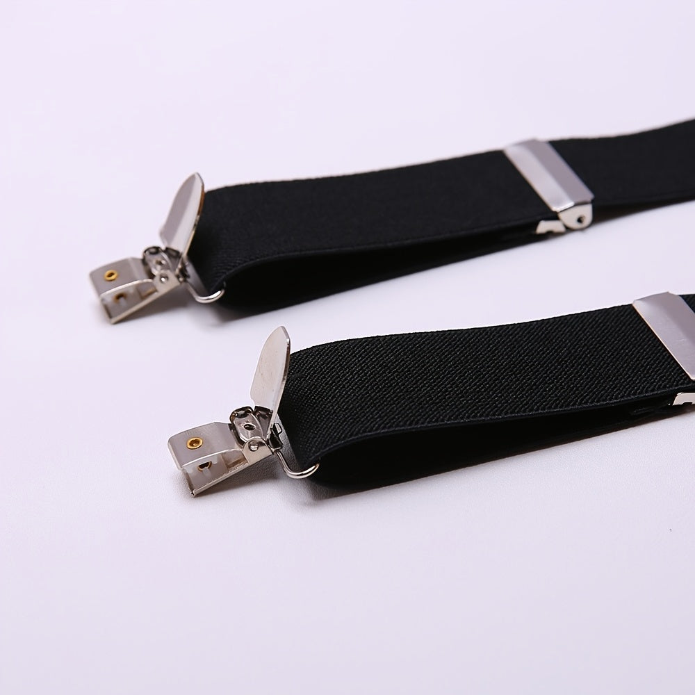 Men's X Back Adjustable 4 Metal Clips Suspenders for Party