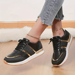 Breathable Colorblock Sneakers Low Top Lace Up Shoes