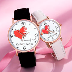 Heart Romantic Couple Digital Quartz Watch Set