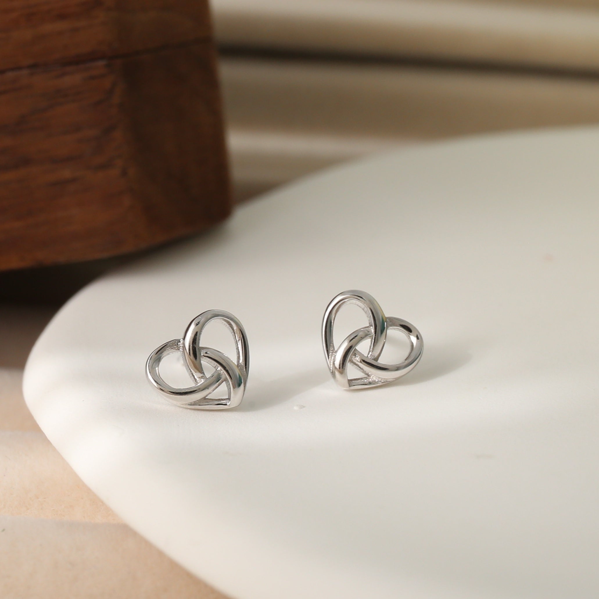 925 Silver Heart Stud Earrings, Hypoallergenic Jewelry for Teens