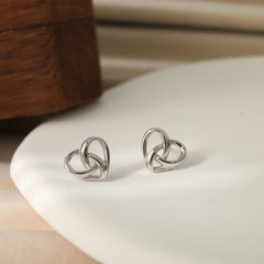 925 Silver Heart Stud Earrings, Hypoallergenic Jewelry for Teens