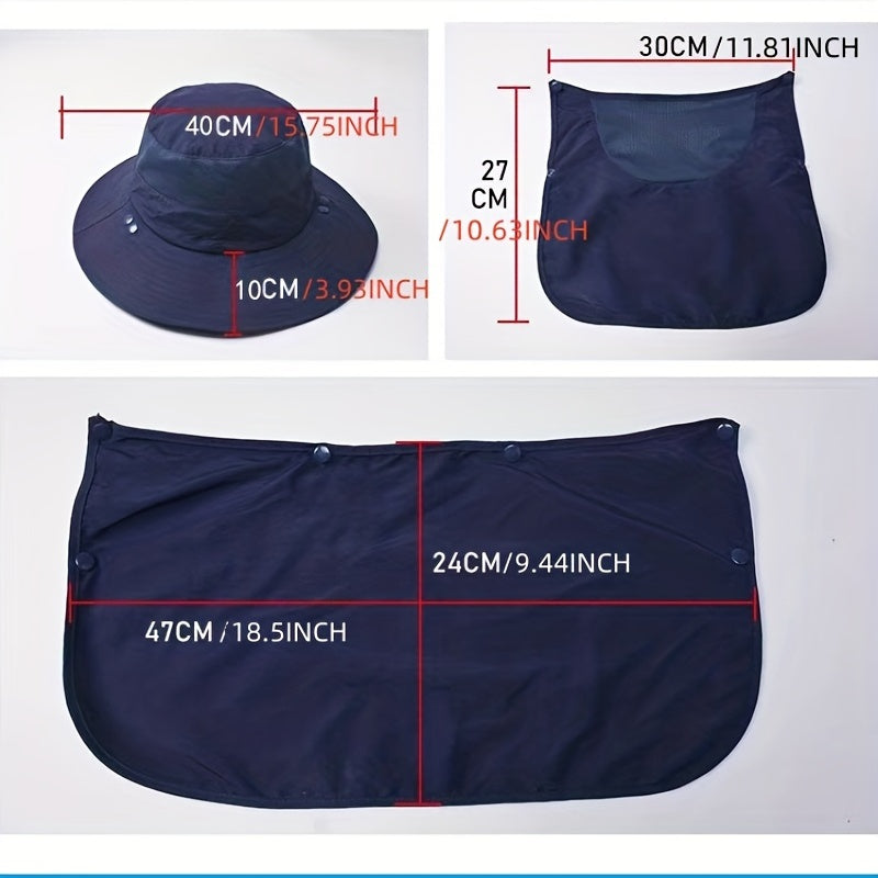 Quick Drying Sun Hat with Face Covering Bucket Hat for Outdoor