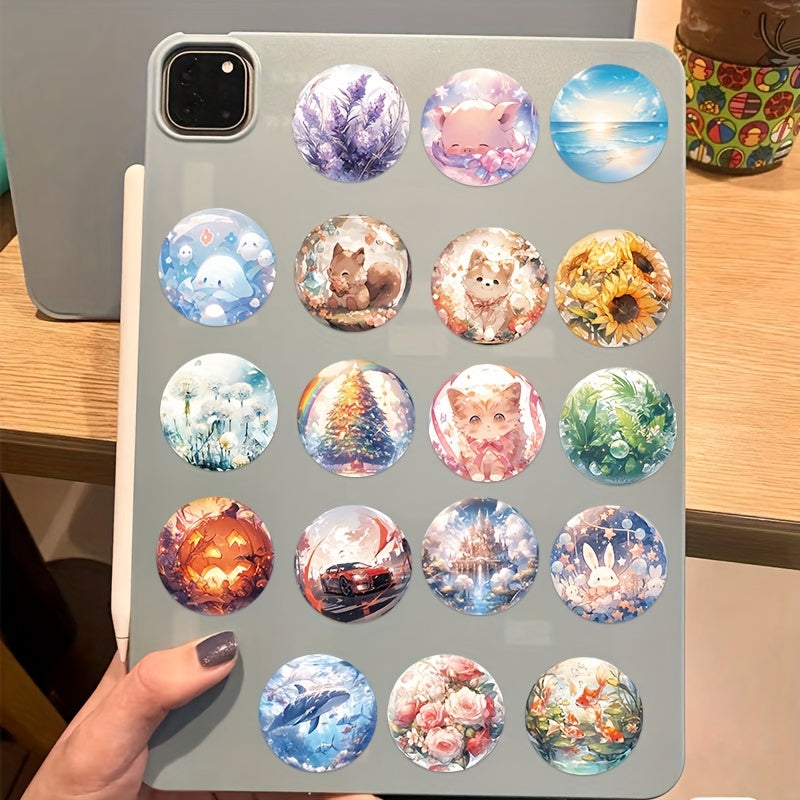 50pc Glass Ball World Stickers Decoration Cartoon Graffiti Stickers