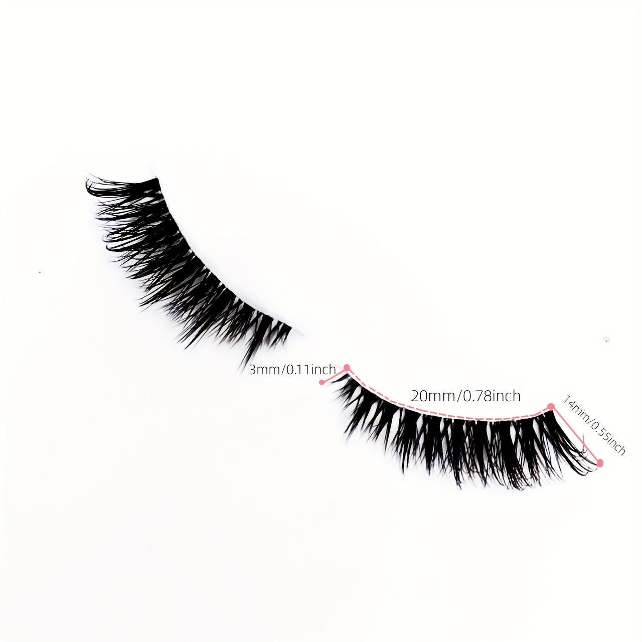 2 Pairs Half Lashes & Eyeliner Set Clear Band Fishtail Crisscross Style