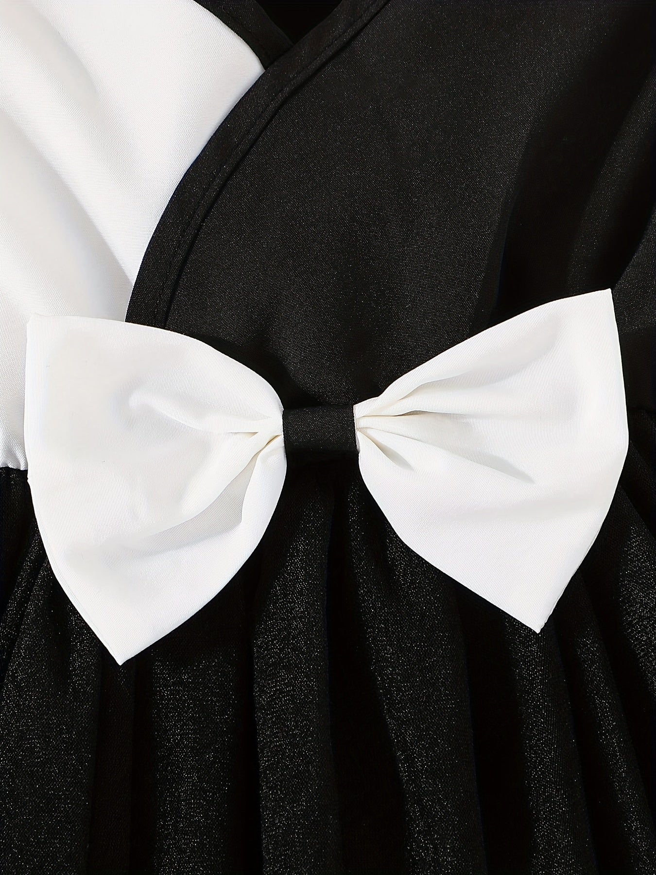 Baby Girls Block Bow Ruffle Sleeve Dress for Summer