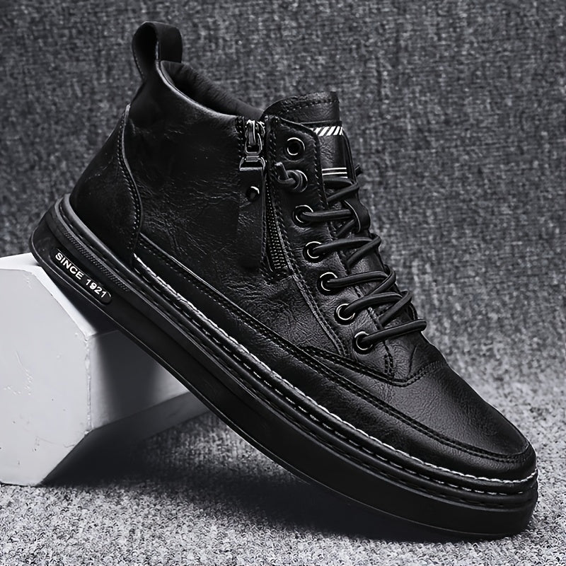 Men's Zipper Boots Retro Style Comfortable