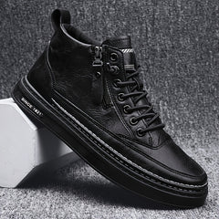 Men's Zipper Boots Retro Style Comfortable