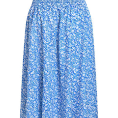 Floral Print Shirred Waist Skirt Elastic Waist Skirt for Summer