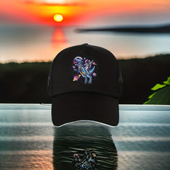 Astronaut Riding Dinosaur Men's Baseball Cap Outdoor Mesh Hat