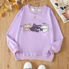 Kitty Buddies Graphic Sweatshirt For Girls
