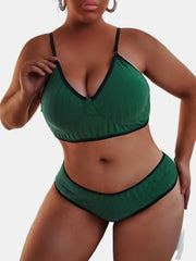Solid Ribbed Bra & Panty Lingerie Set