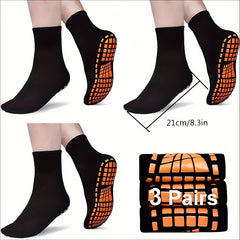 3 Pairs Men's Non-Slip Yoga Pilates Socks Grippy Floor Socks
