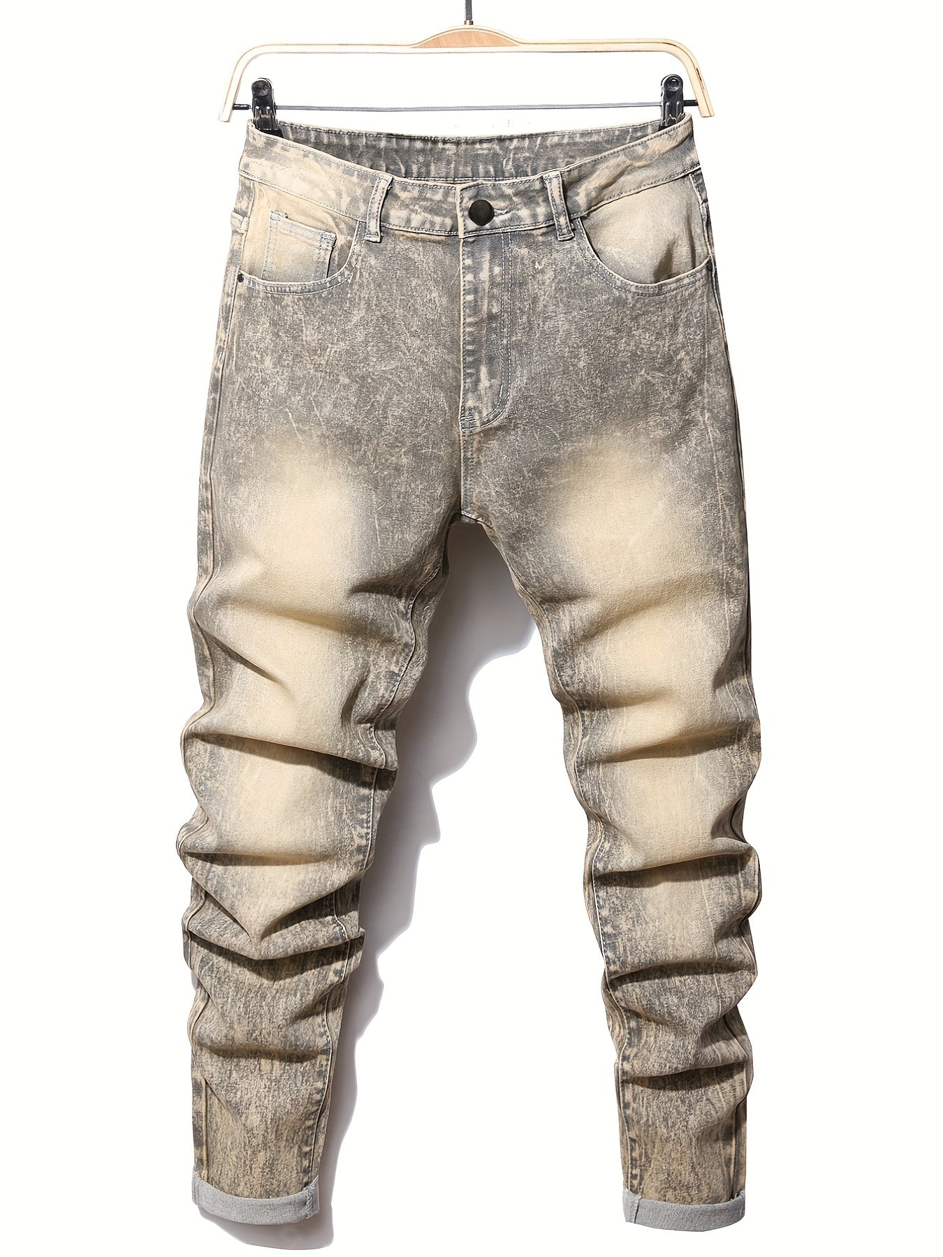 Men's Slim Fit Biker Jeans Distressed Stretch Denim Pants