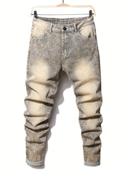Men's Slim Fit Biker Jeans Distressed Stretch Denim Pants