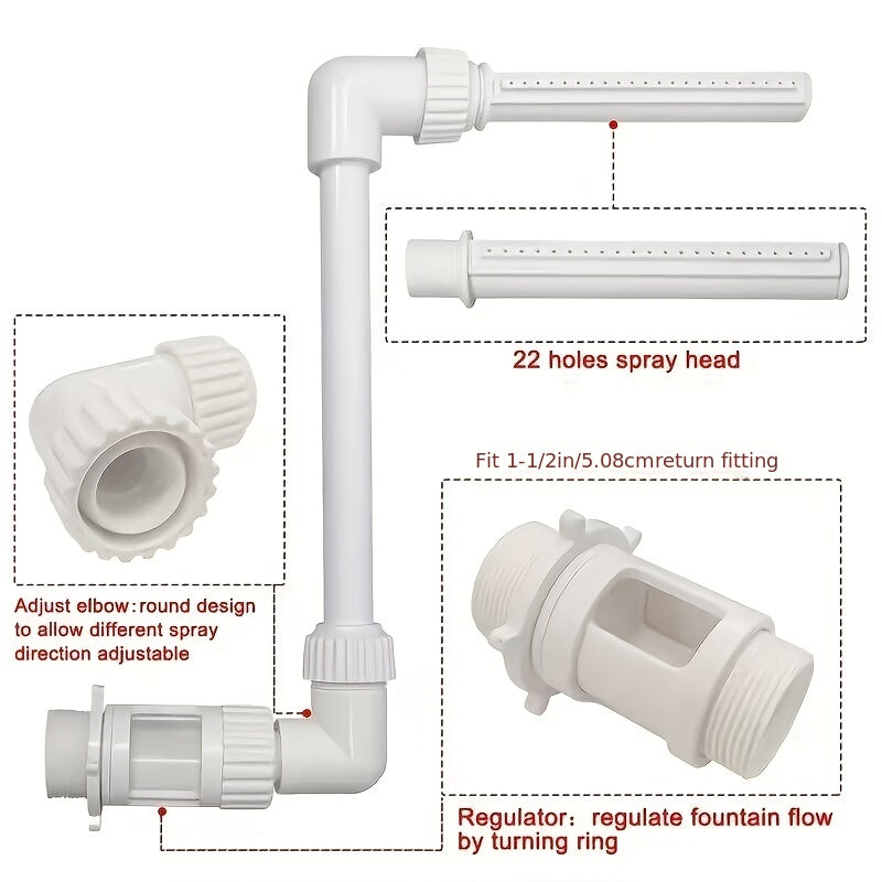 Adjustable Waterfall Fountain for Swimming Pool and Spa