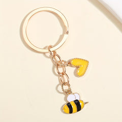 Cartoon Bee Keychain Animal Key Ring Purse Bag Backpack Car Charm
