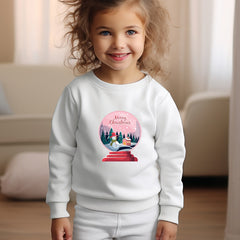 Christmas Print Girls Sweatshirt Crew Neck Pullover