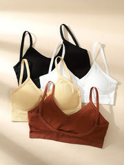 4pcs Wireless Bras Comfy & Breathable Intimates Bra Women's Lingerie