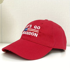 Red Baseball Cap Unisex Adjustable Dad Hat Patriotic Independence Golf Sun Hat