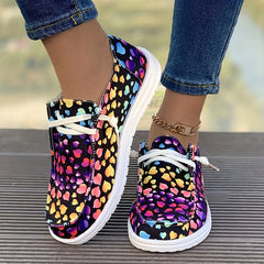 Colorful Heart Pattern Women's Style Skate Shoes