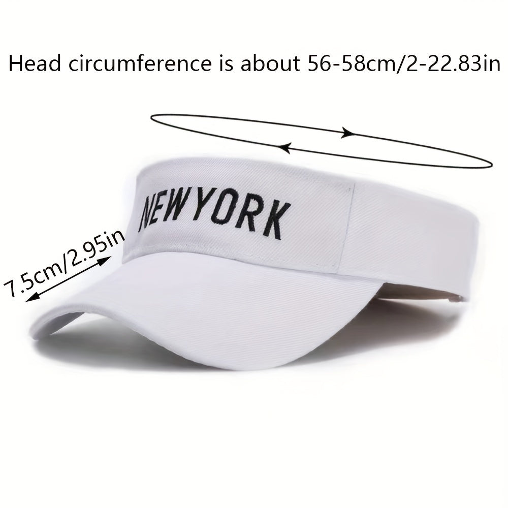 YORK Embroidered Summer Visor Hat Outdoor Sunshade Couple Sports Sun Hats