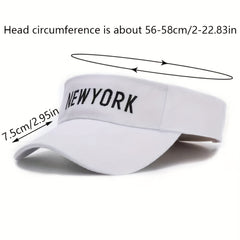 YORK Embroidered Summer Visor Hat Outdoor Sunshade Couple Sports Sun Hats