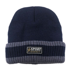 Men's Knitted Hat Plus Velvet Thick Woolen Hat Outdoor Cold Hat