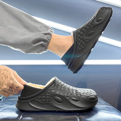 Men's Cozy Fuzzy Slippers Plush Non-Slip Home Shoes
