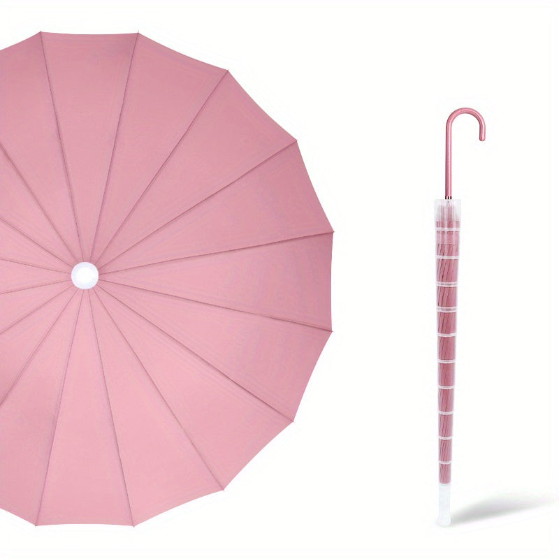 Women's Colorful Long Handle Umbrella with Case