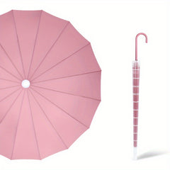 Women's Colorful Long Handle Umbrella with Case